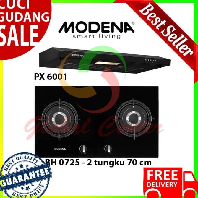 Jual Paket Hemat Modena Kompor Tanam BH 0725 Dan Cooker Hood Slim PX