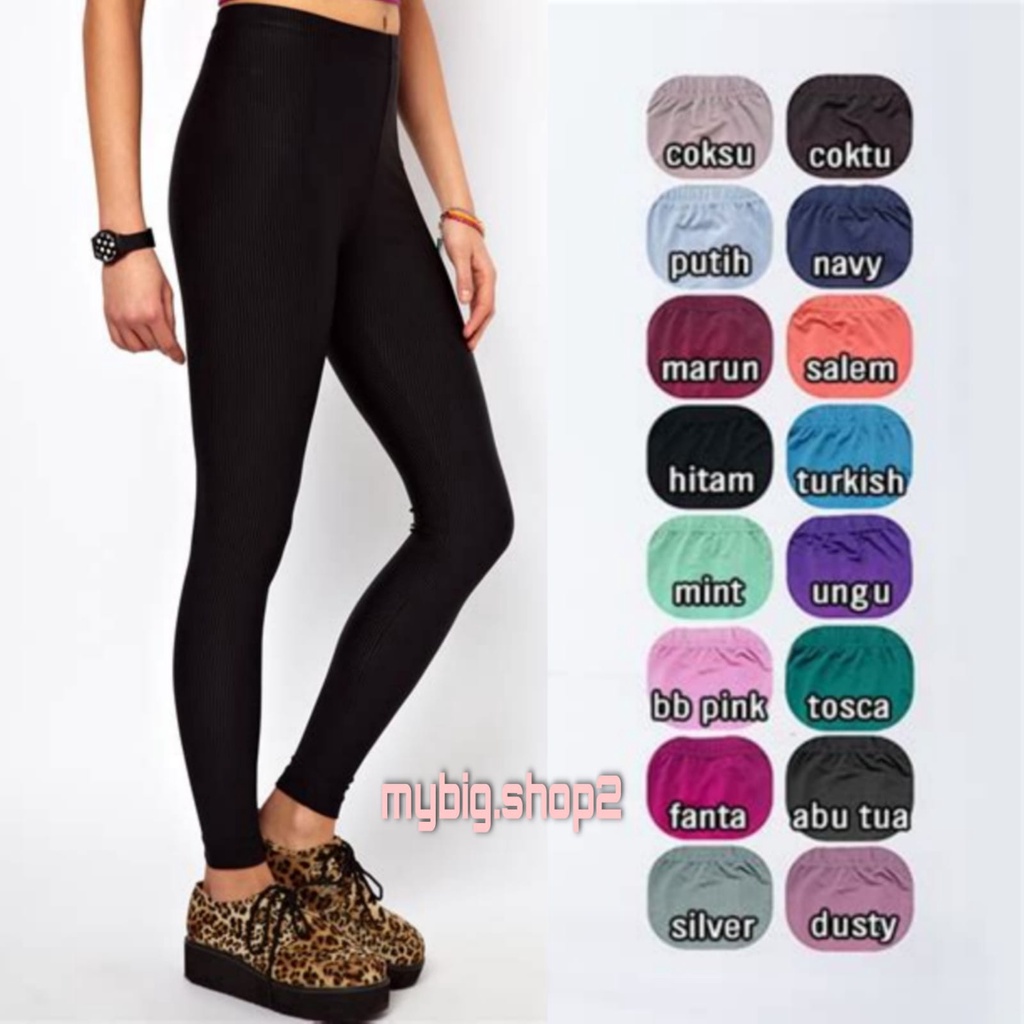 Jual Carity Celana Legging Wanita Panjang Hitam Polos Polyster Spandex