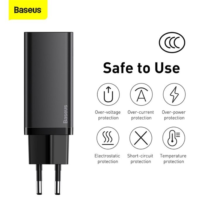 Jual BASEUS CHARGER 2 PORT USB TYPE C A QUICK CHARGING GAN2 LITE QC 65W