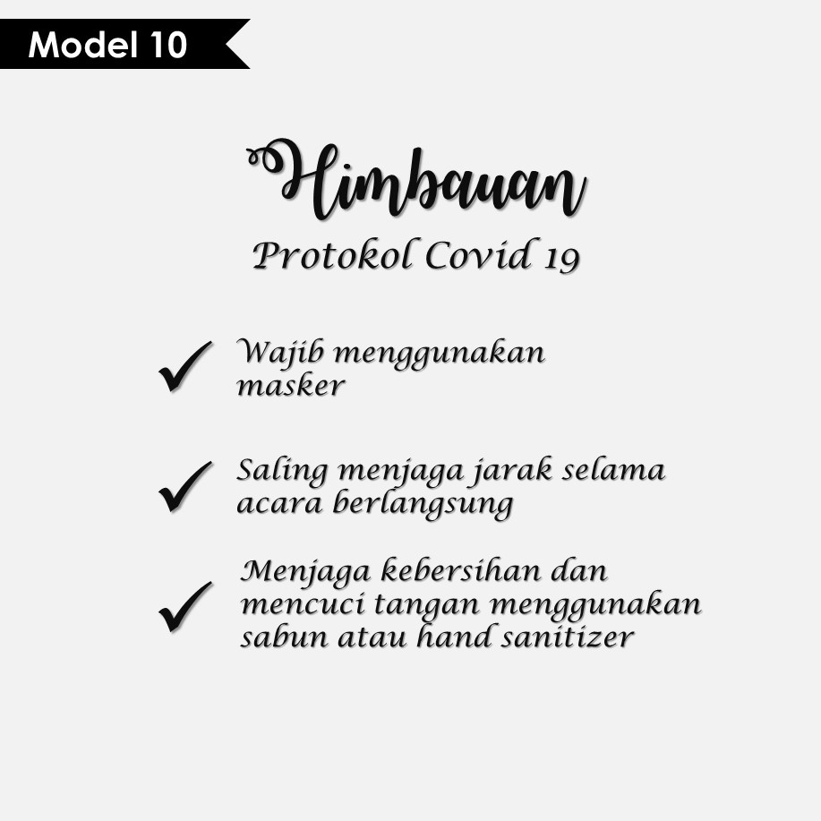 Jual Tambahan Protokol Covid Kesehatan Himbauan Undangan