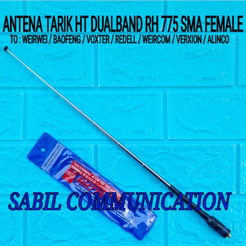 Jual ANTENA TARIK HT DUALBAND RH775 SMA FEMALE FOR HT WEIRWEI BAOFENG