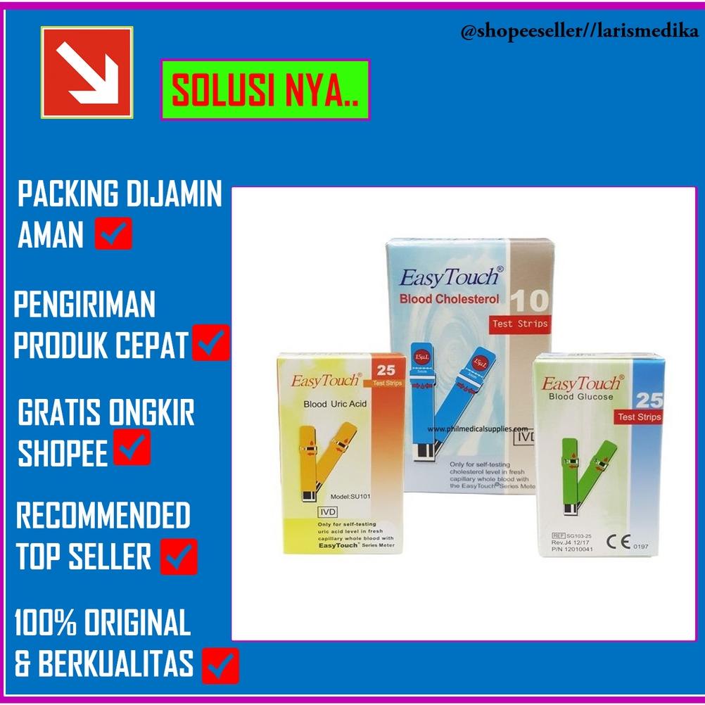 Jual Easytouch Glucose Test Strip Cek Gula Darah Tes Refill Isi 25 Easy