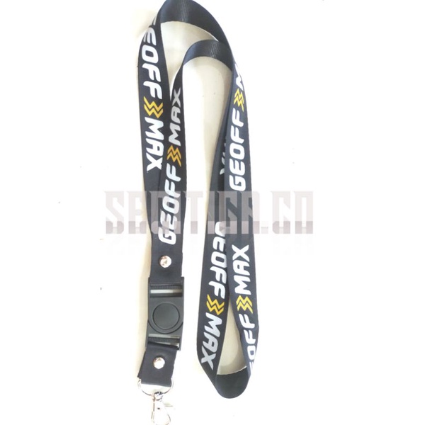 Jual Gantungan Kunci Geoff Max Tali Lanyard Brand Gantungan Leher Id