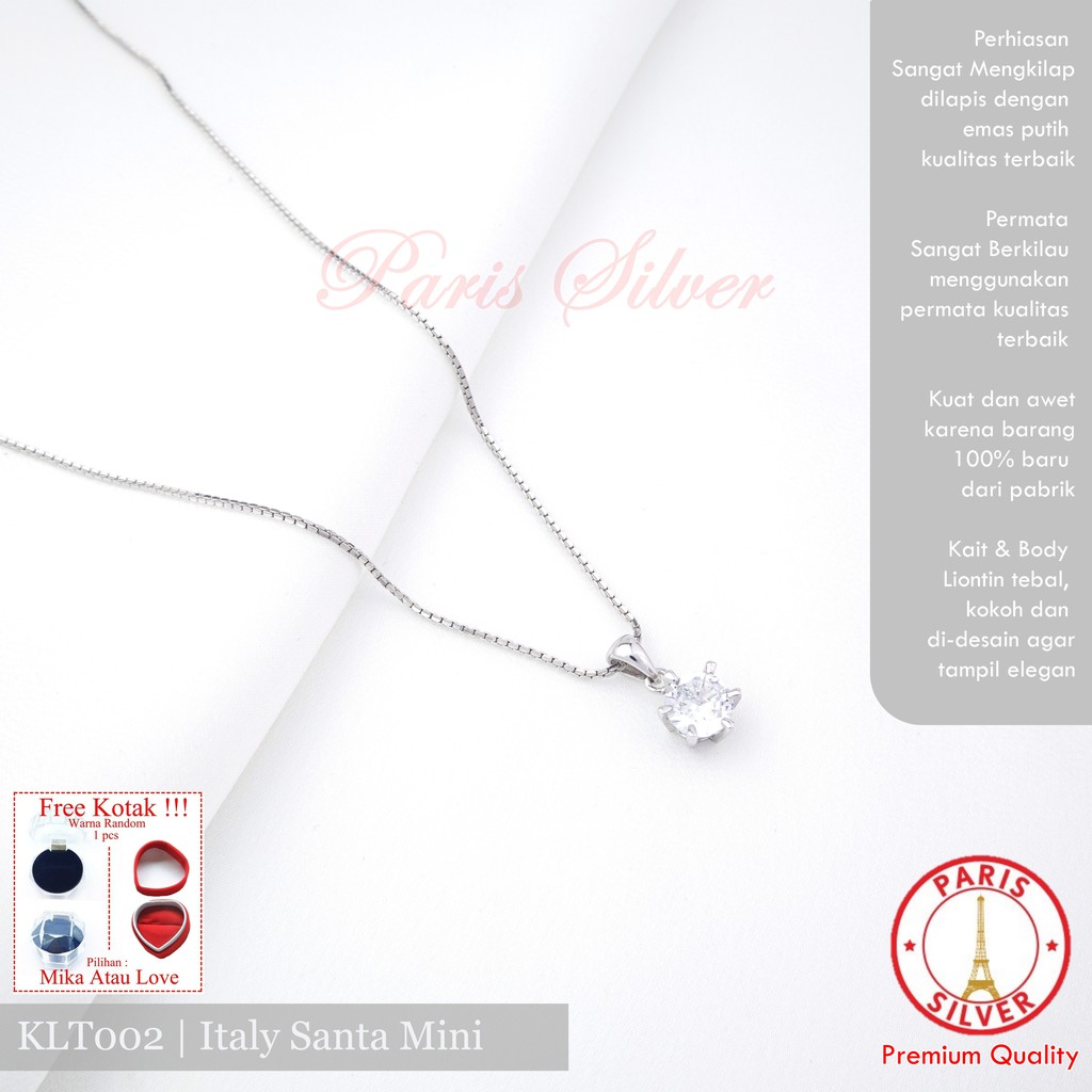 Jual Kalung Perak Wanita Asli Liontin Desi Silver 925 Lapis Emas Putih