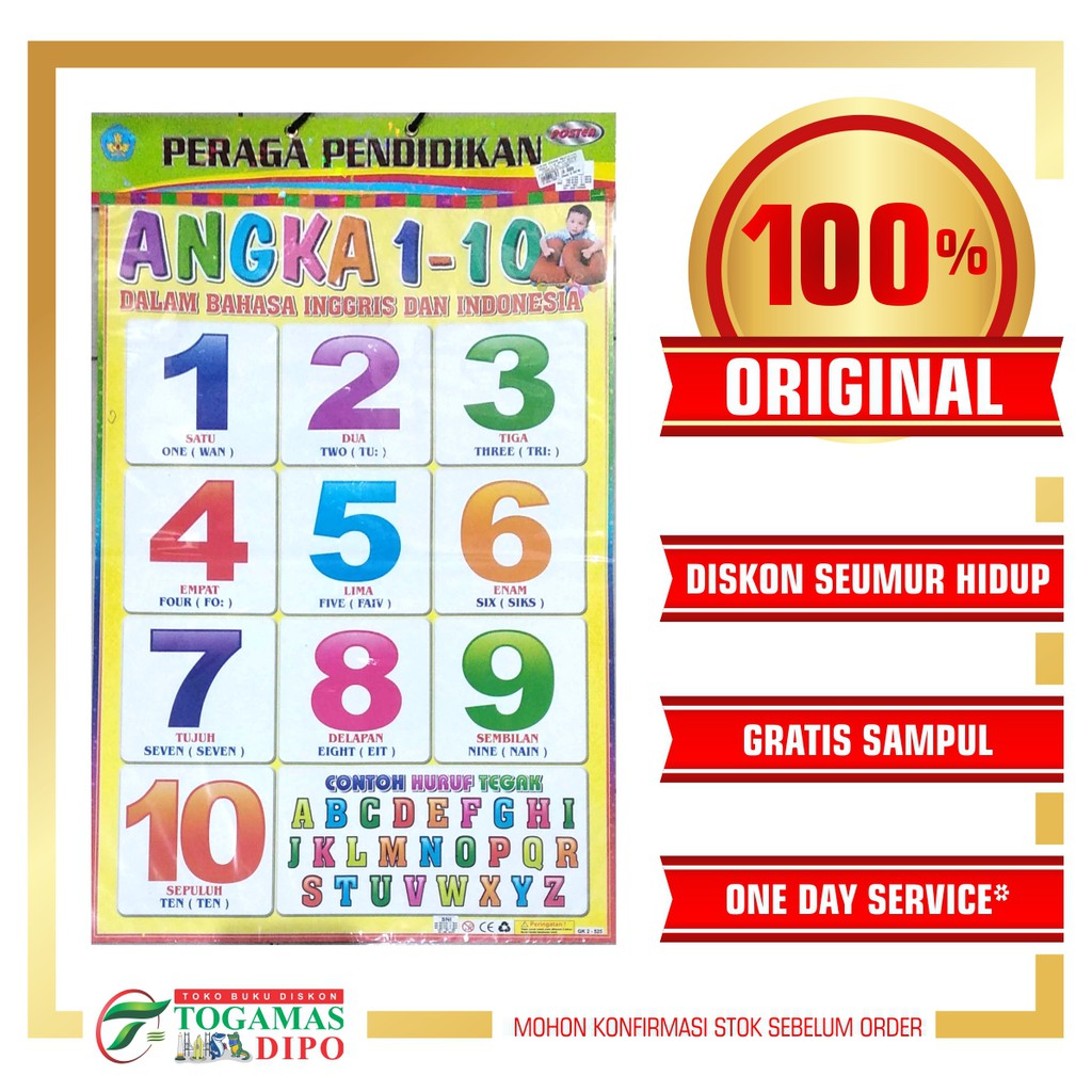 Jual Poster Peraga Pendidikan Angka Huruf Shopee Indonesia