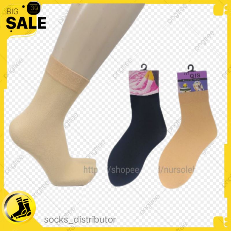 Jual Kaos Kaki Stocking Pendek Mata Kaki Nylon Lembut Transparan Cream