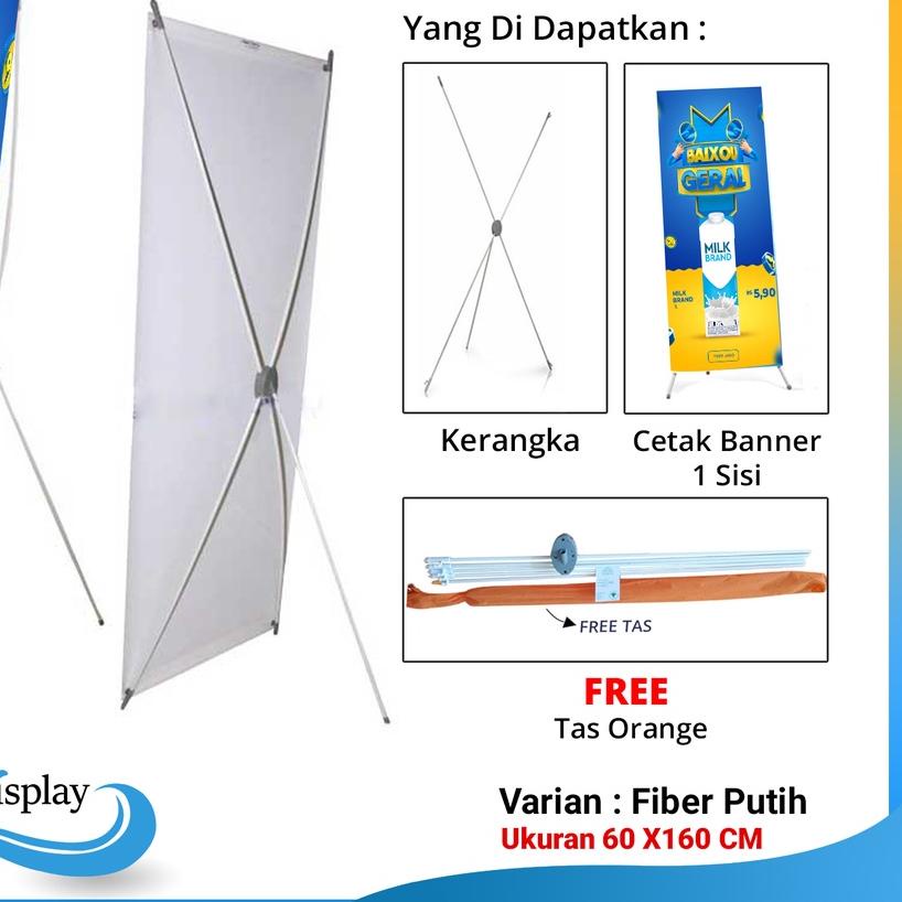 Jual X Banner Stand Banner 60x160 Cm Plus Cetak Rangka X Banner Plus