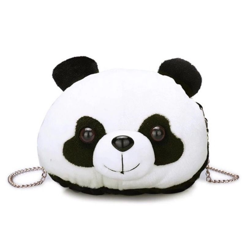 Jual Produce Pandas Tas Selempang Wanita Bulu Boneka Panda Slingbag