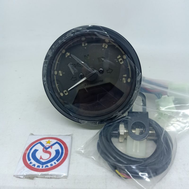 Jual Speedometer Digital Kilometer Rpm Amper Bensin Model Babon Plus