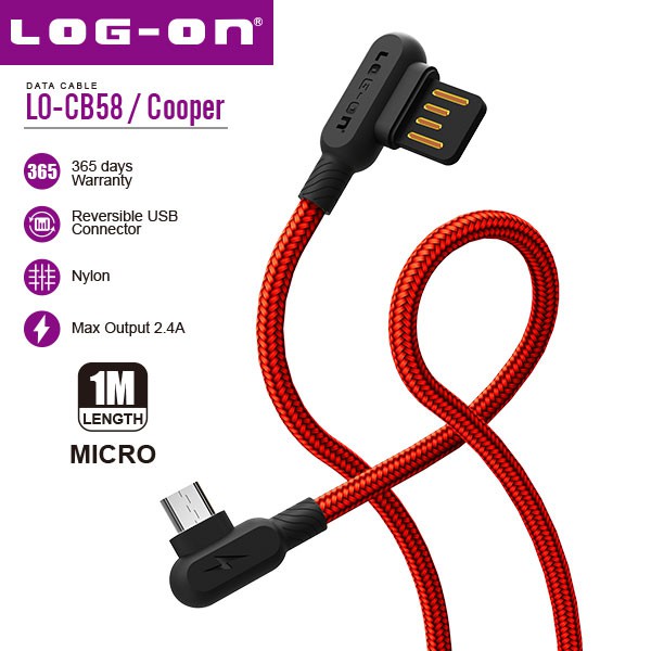 Jual LOG ON KABEL COOPER MICRO 2 4A LO CB58 GAMER FAST CHARGING ANDROID