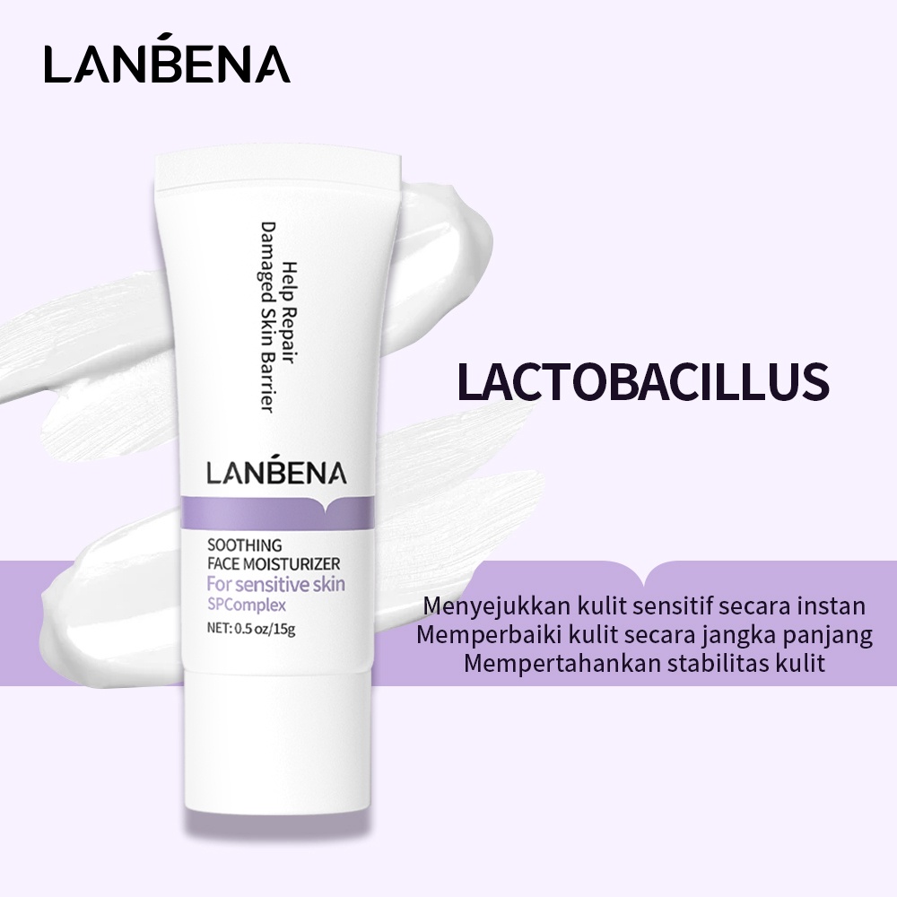 Jual BPOM LANBENA Facial Moisturizer Soothing Cream Anti Sensitive