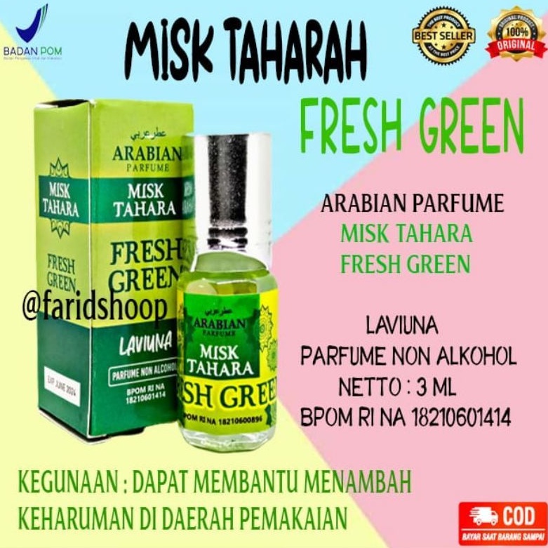 Jual Parfum Misk Tahara Fresh Green Original Bpom Parfum Misk Thahara