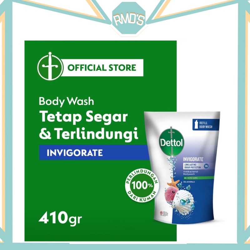 Jual Dettol Bodywash Invigorate 410gr Sabun Mandi Sea Mineral Refill