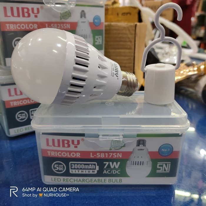 Jual Lampu Bohlam Led Rechargeable Tricolor Merk Luby Watt Shopee