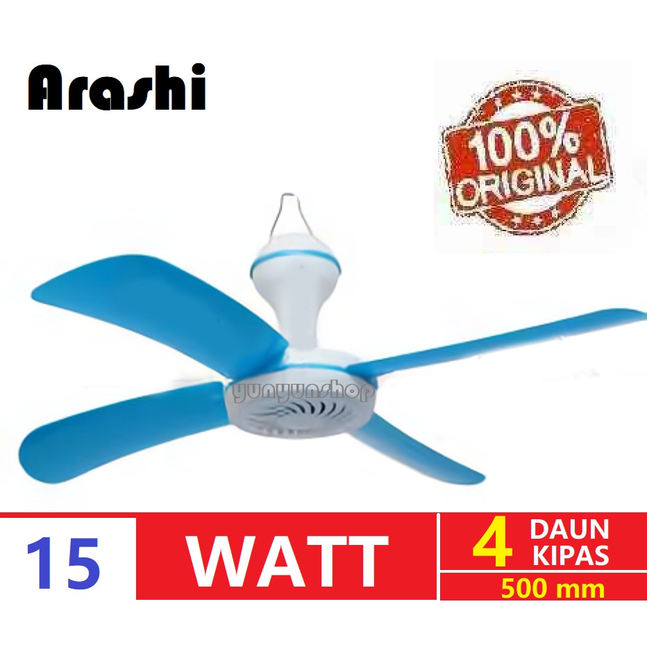 Jual Arashi Helifan Kipas Angin Gantung 15 Watt 4 Baling Baling Kipas