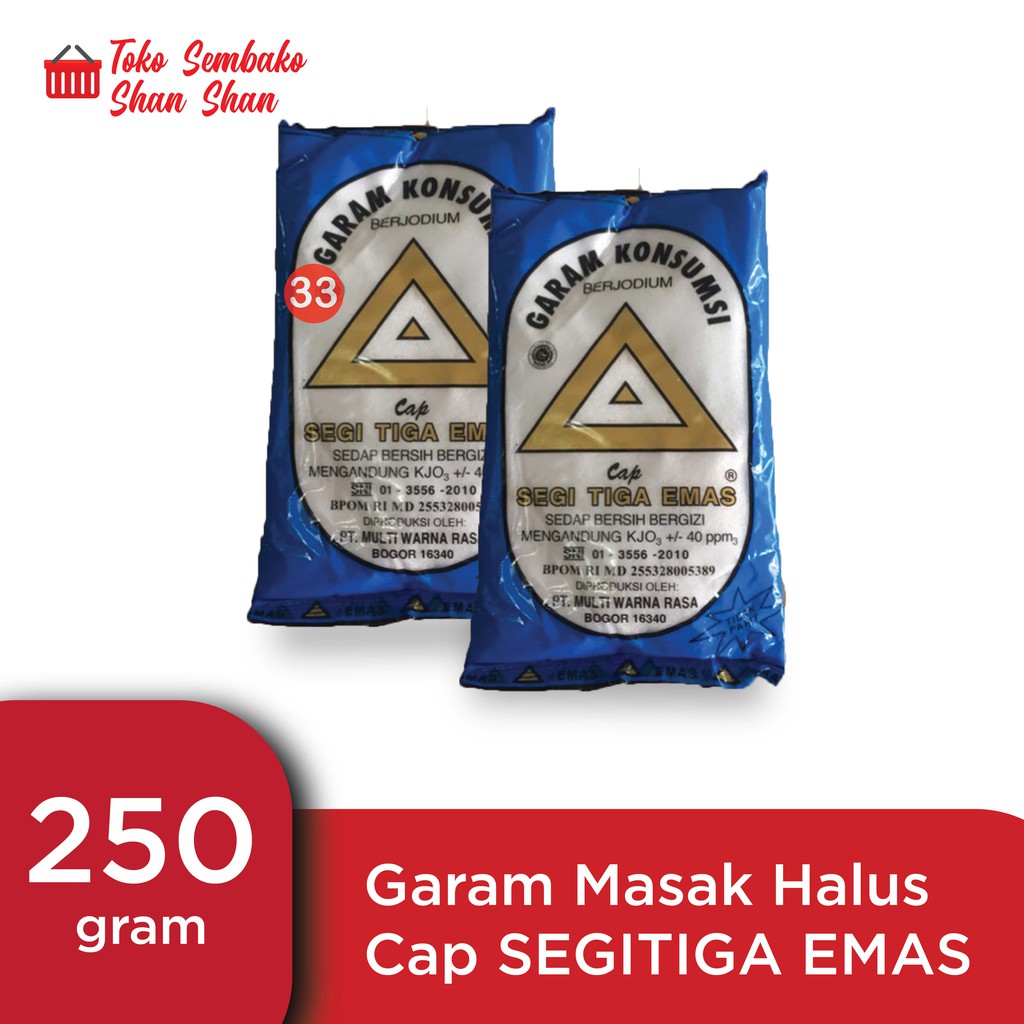 Jual GARAM MASAK CAP SEGITIGA EMAS GARAM HALUS 250 GR MURAH Shopee