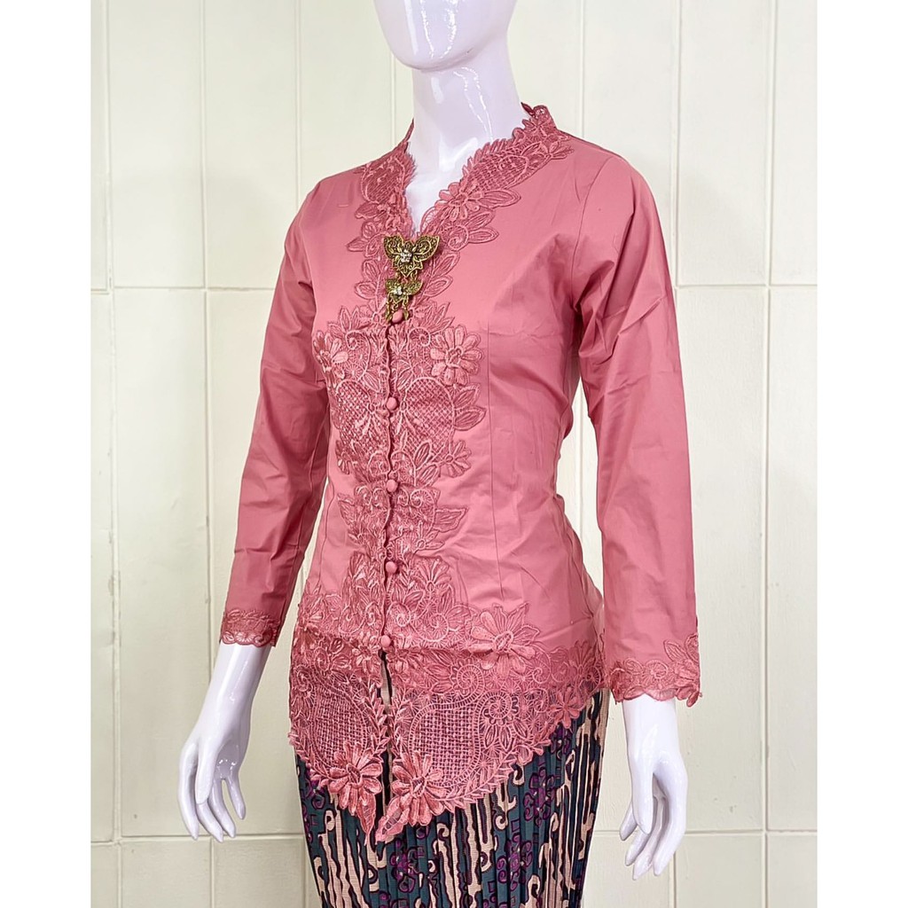 Jual Kebaya Encim Bordir Lengan Panjang Katun Stretch Motif Kebaya