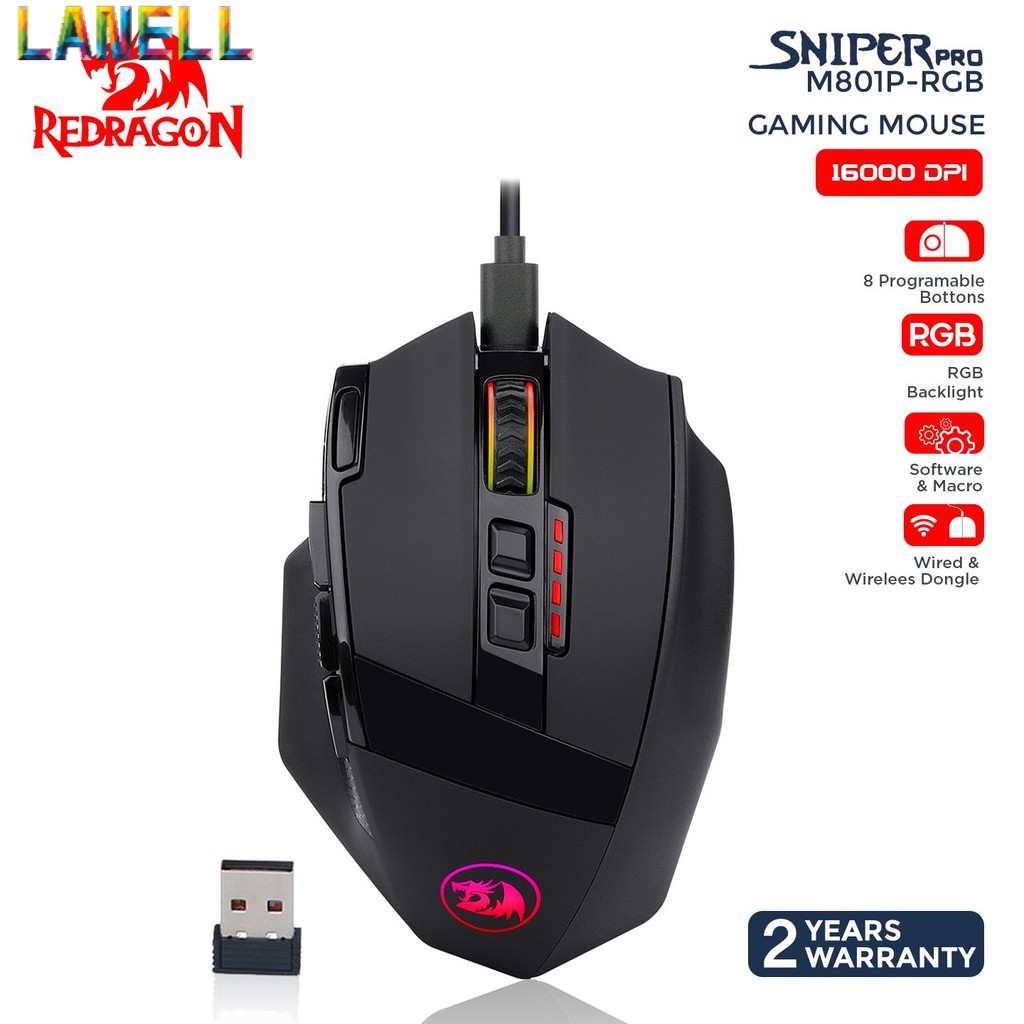 Jual Redragon Rgb Sniper Pro M P Rgb Dual Mode Gaming Mouse Mouse