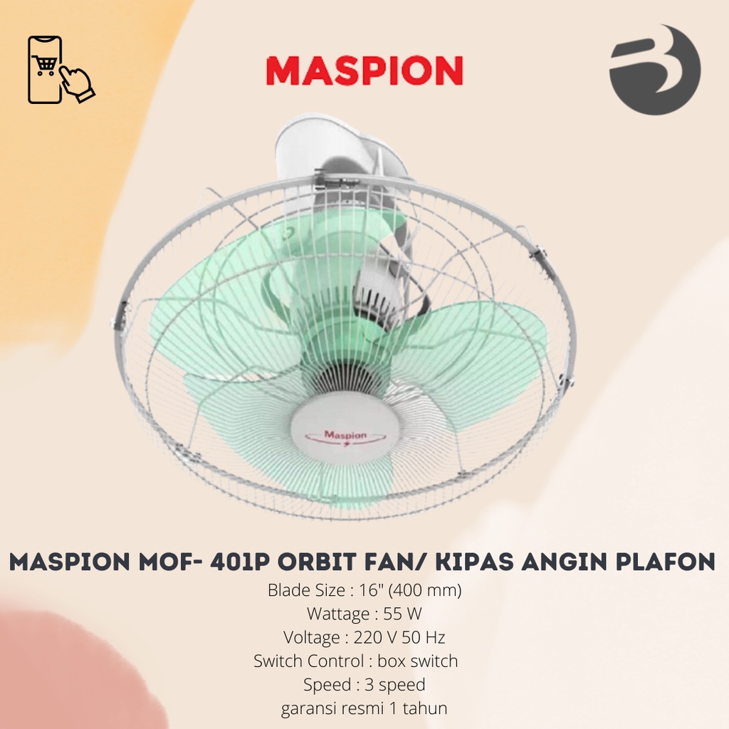 Jual Maspion Mof P Orbit Fan Kipas Angin Plafon Garansi Resmi