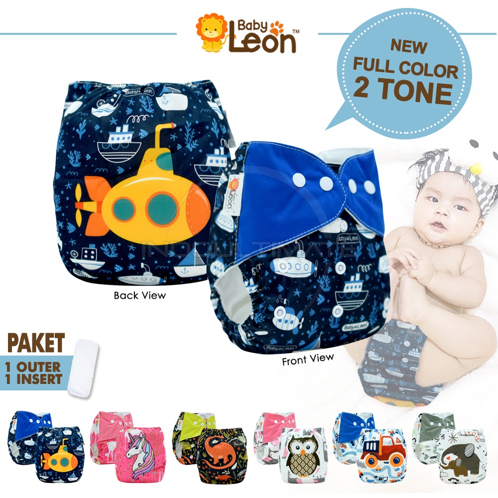 Jual Popok Bayi Motif Free Insert Baby Leon Cloth Diaper Clodi Kain