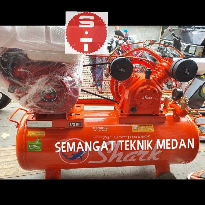 Jual KOMPRESSOR KOMPRESOR UDARA ANGIN SHARK 1 2 HP MESIN BENSIN TESLA 5