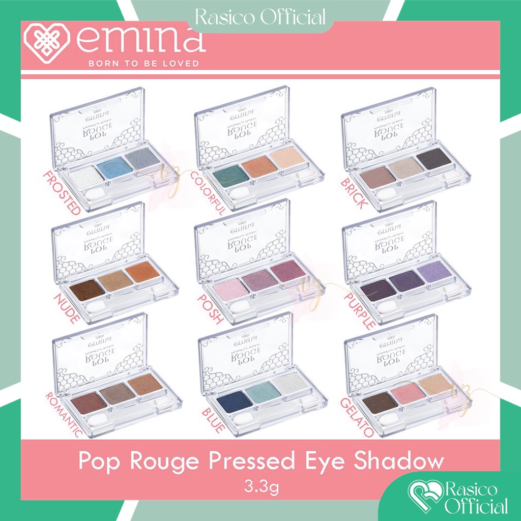 Jual Rasico Official Emina Pop Rouge Pressed Eye Shadow 3 3 Gr