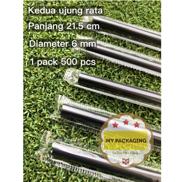 Jual Sterile Straw Wrapped SEDOTAN PLASTIK 6mm X 21 5cm STERIL ISI