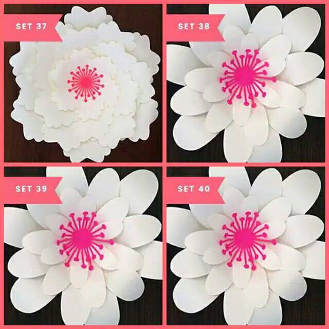 Jual Pola Papper Flower Backdrop Hiasan Dinding Free Potongan Kertas