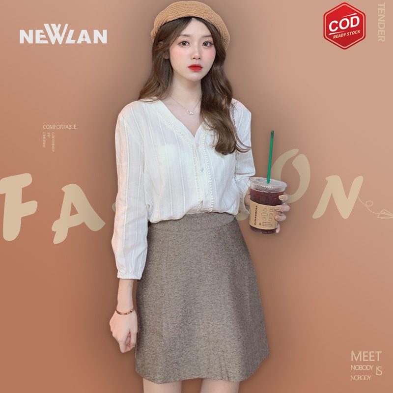 Jual Newlan Zz Blouse Korean Style Wanita Top Korean Collar Blouse