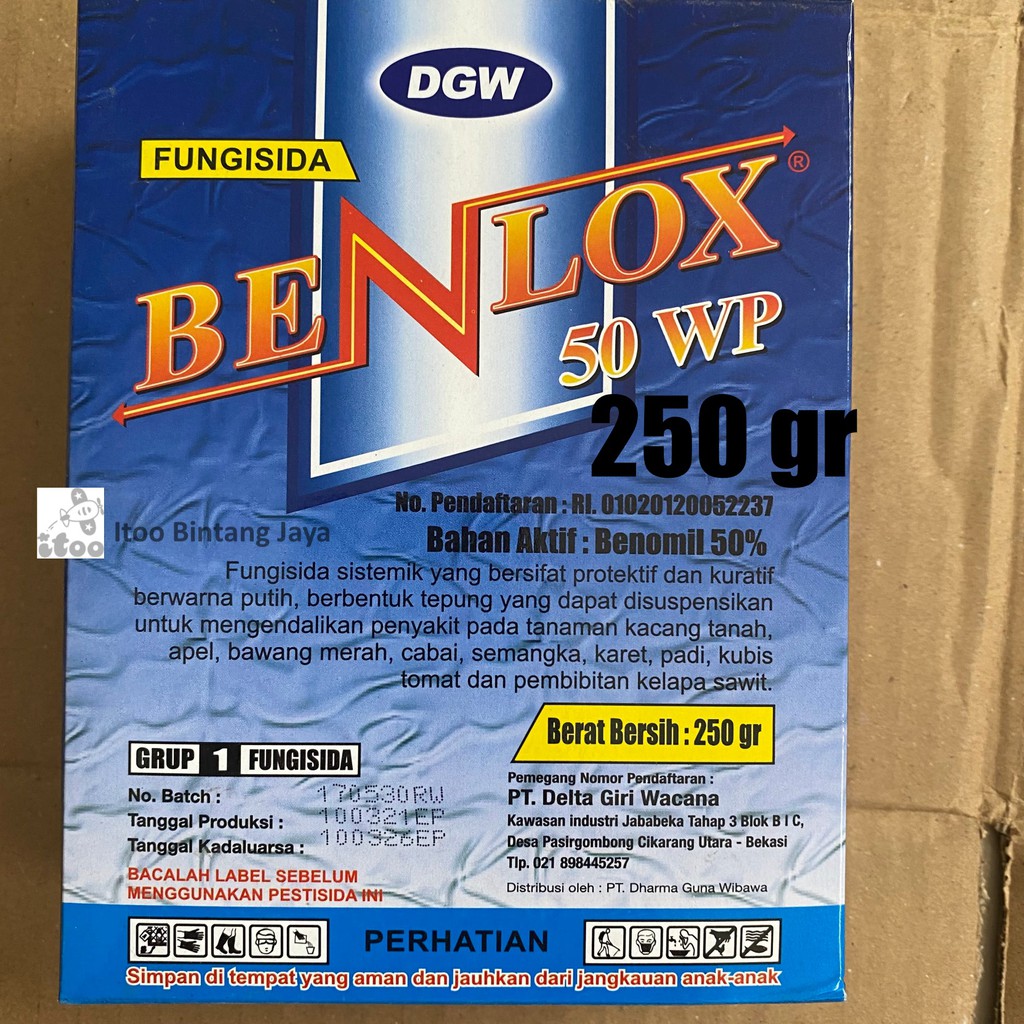 Jual Fungisida Sistemik BENLOX Benomil 50 WP 250 Gr Shopee Indonesia