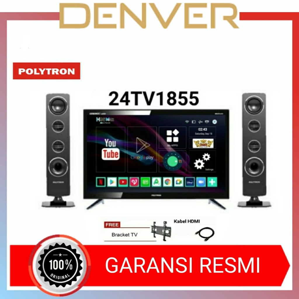 Jual POLYTRON LED Digital TV 24 Inch 24TV1855 Tower Speaker Shopee