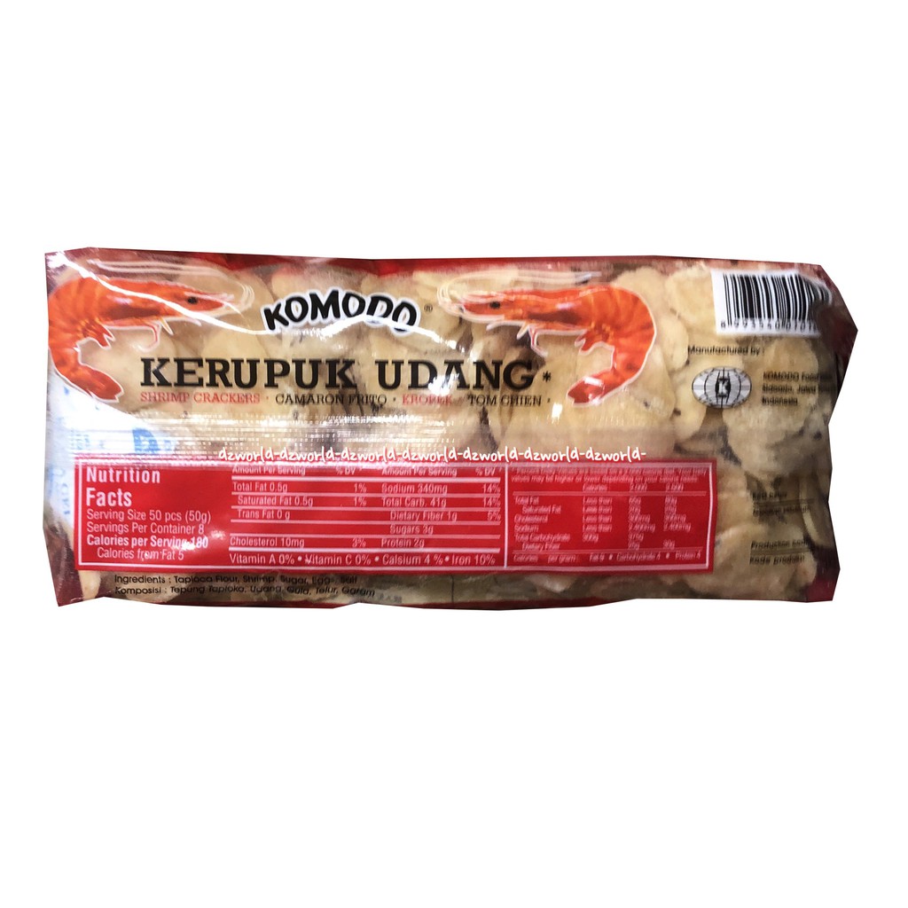 Jual Komodo Kerupuk Udang Shrimp Crackers 400gr Camaron Krupuk Udang