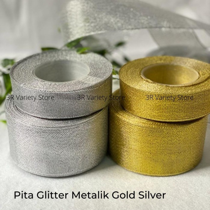 Jual Roll Pita Glitter Gold Dan Silver Inch Dan Inch Cm Dan