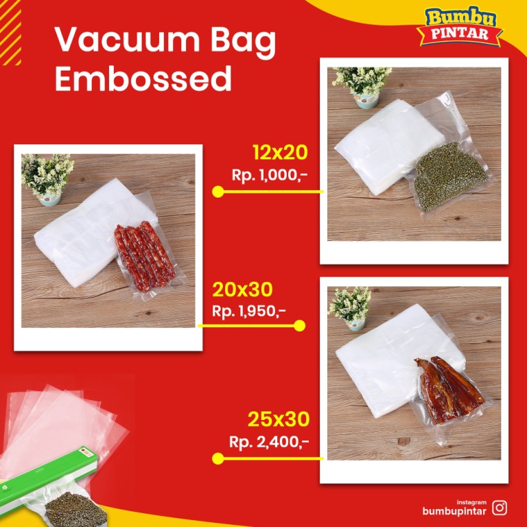 Jual Jual Plastik Vacuum Bag Embossed 12x20 20x30 25x30cm Vakum