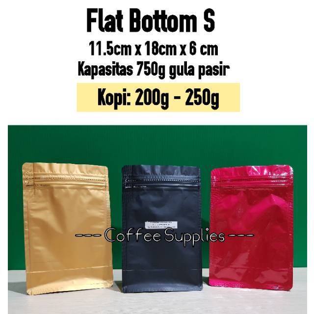 Jual FLAT BOTTOM S 750 DOFF Kemasan Kopi 200g 250g Coffee Bag Alumunium