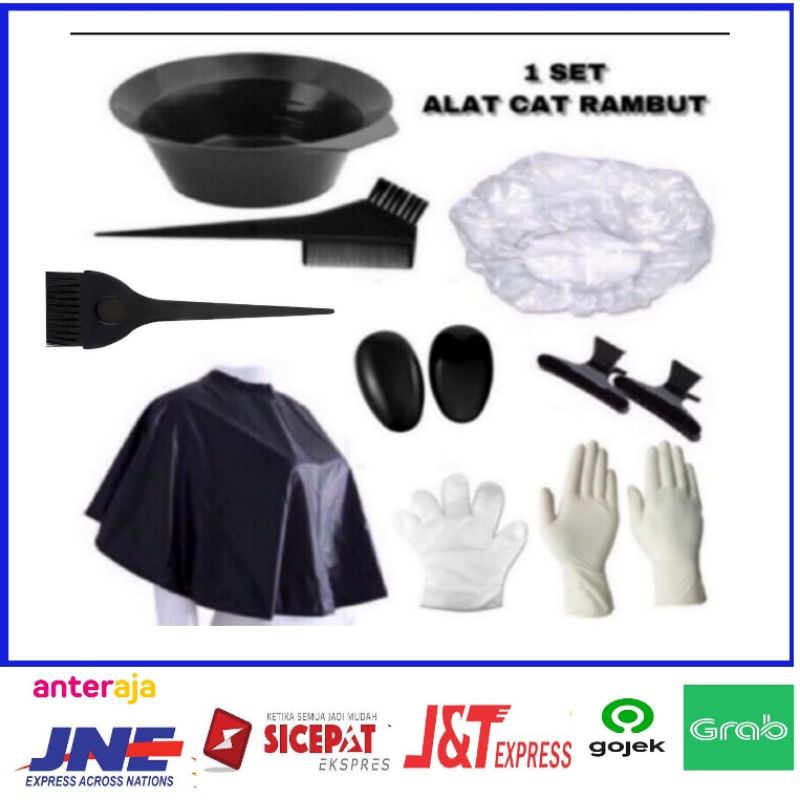 Jual Paket 1 Alat Cat Rambut Lengkap Mangkok Sisir Shower Cap Kuas Cat