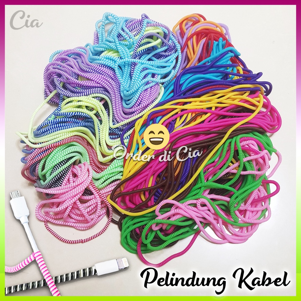 Jual Pelindung Kabel Lilit Casan Headset Cord Protector Spiral Warna