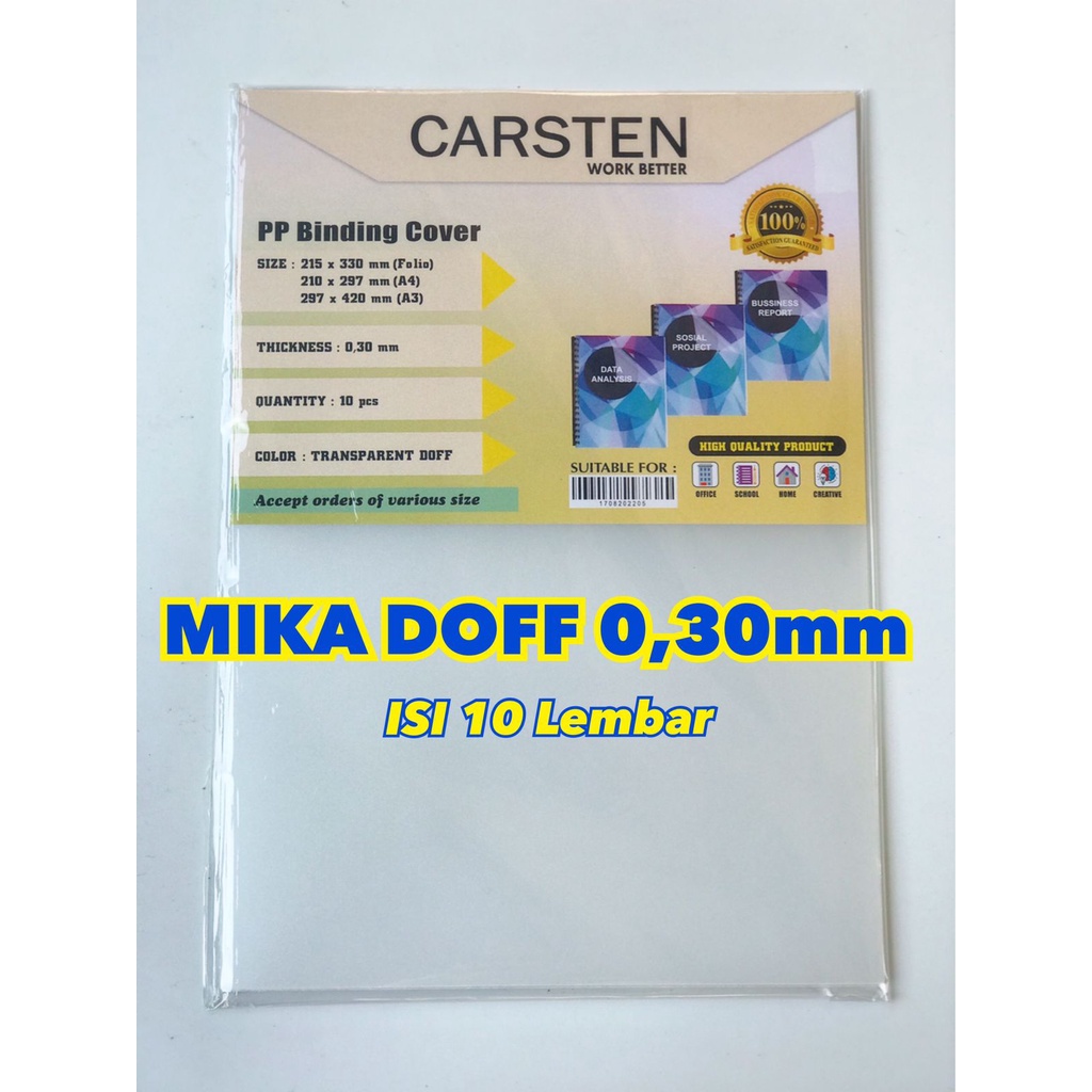 Jual Cover Mika Jilid Doff 0 30mm Isi 10 Lembar Folio Shopee Indonesia