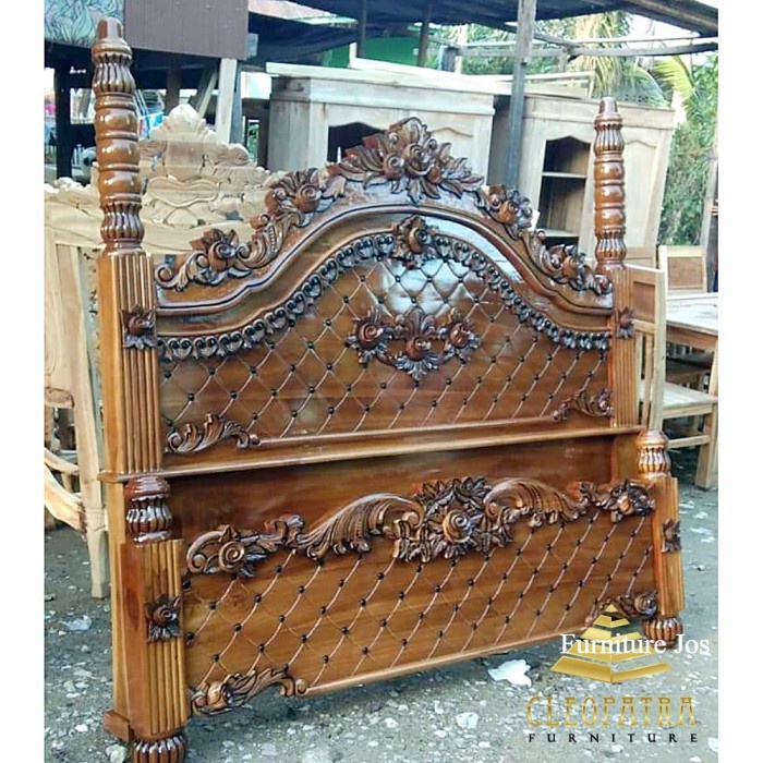 Jual Tempat Tidur Minimalis Jati Dipan Ukir Ranjang Kayu Jati Monalisa