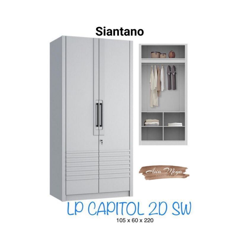 Jual Lemari Pakaian 2 Pintu Siantano Capitol 2D SW Lemari Pakaian 2