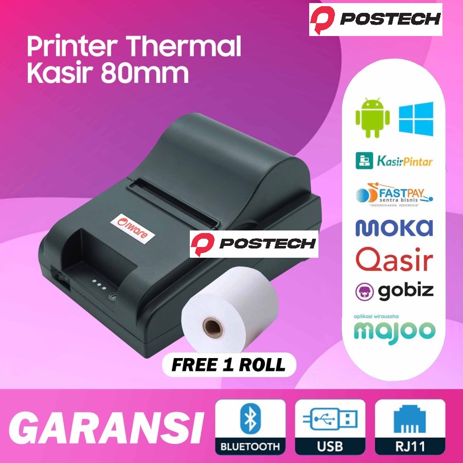 Jual Printer Bluetooth Thermal Mm C Bt Iware Postech Usb Rj