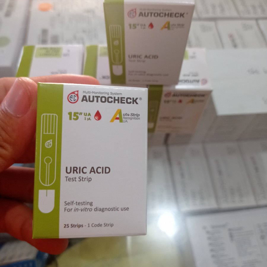 Jual Strip Asam Urat Auto Chek Uric Acid Test Strip Auto Check Isi 25