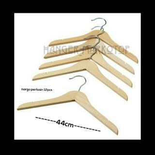 Jual Hanger Kayu Dewasa Wood Warna Natural Lusin Isi Pcs