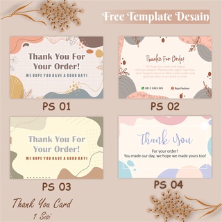 Jual Thank You Card Custom 1 Sisi Cetak Kartu Ucapan Terima Kasih