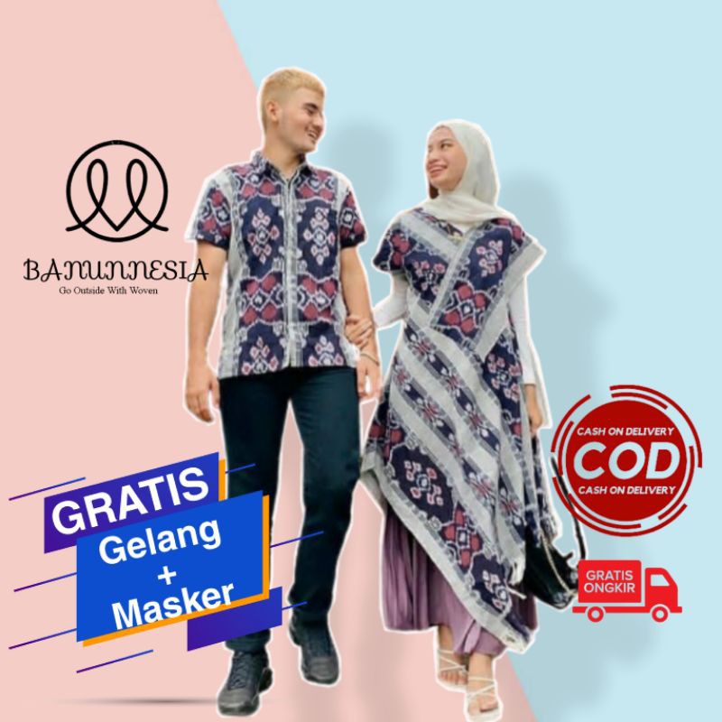 Jual Baju Batik Couple Tenun Pria Wanita Etnik Troso Jepara Baju