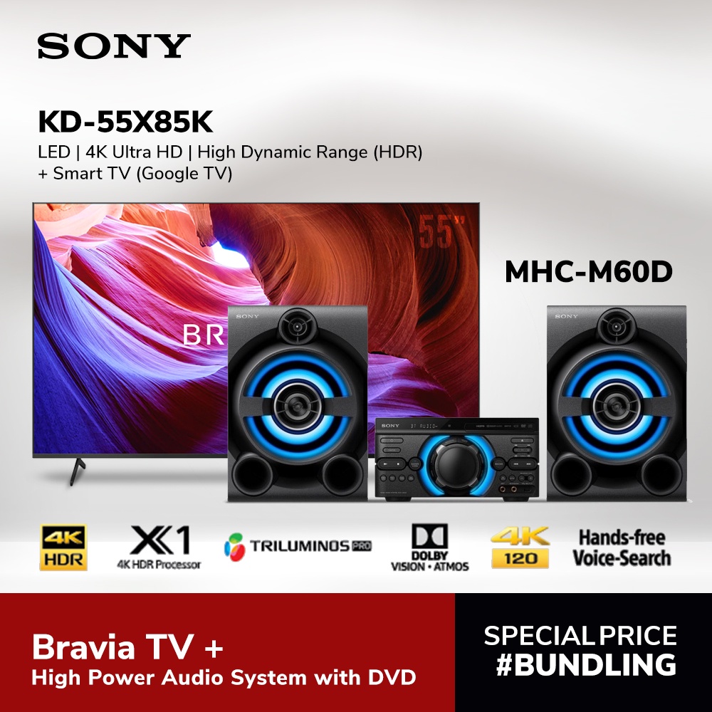 Jual Sony Bundling Bravia LED X85K High Power Audio System MHC M60D