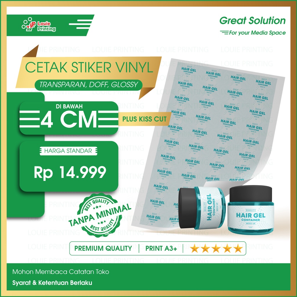 Jual Cetak Stiker Label Vinyl Cetak Stiker Label Transparan Glossy