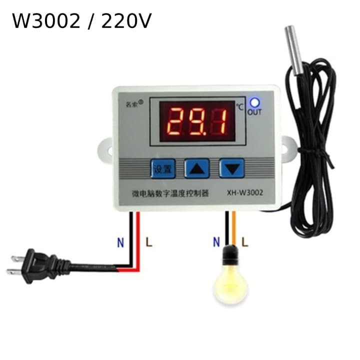 Jual Thermostat Temperature Controller Pengatur Suhu Digital W3002 220V