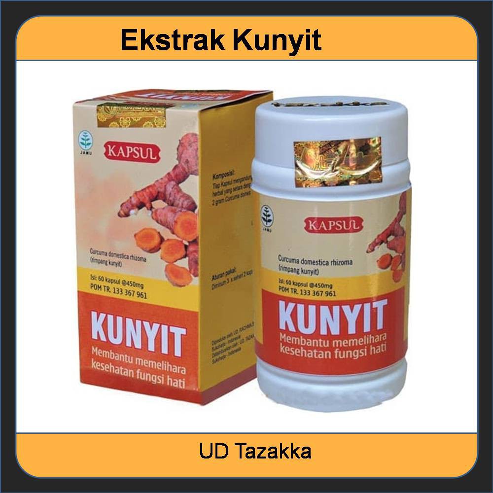 Jual Kapsul Ekstrak Kunyit Tazakka Herbal Alami Obat Fungsi Hati Liver