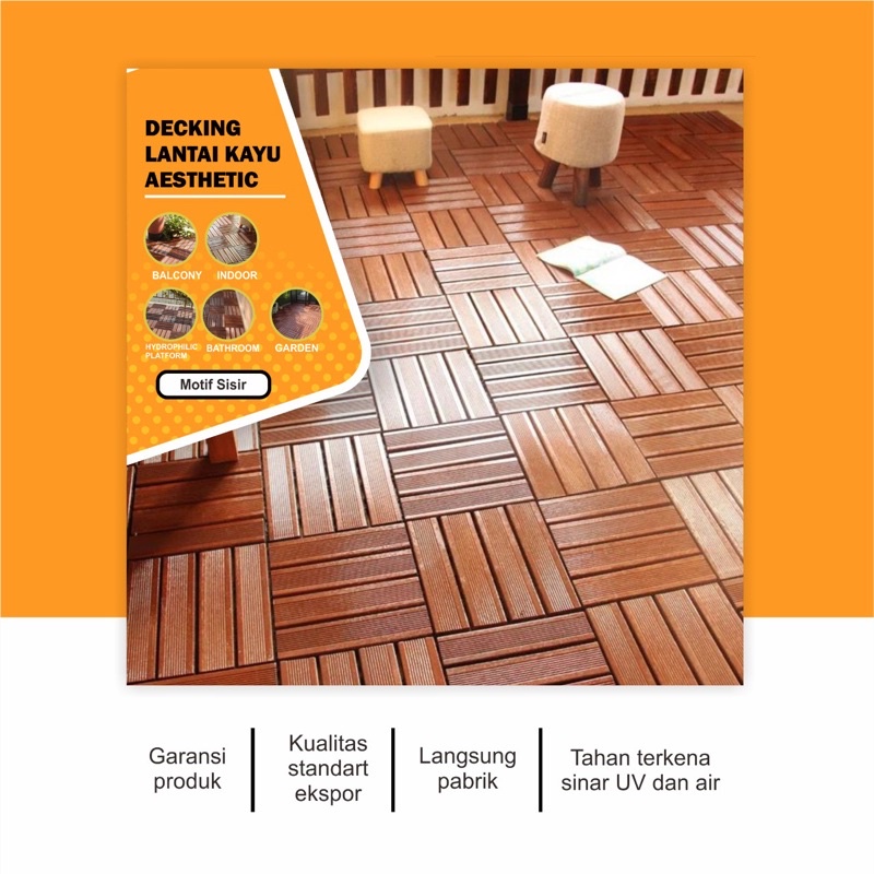 Jual Decking Lantai Kayu Aesthetic Buat Outdoor Garden Tile